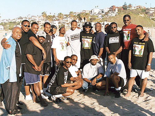 TAG TEAM Brothers posing, Los Angeles, California TAG TEAM Beach Party