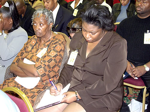 Sisters learning, Los Angeles, California Black Business Seminar