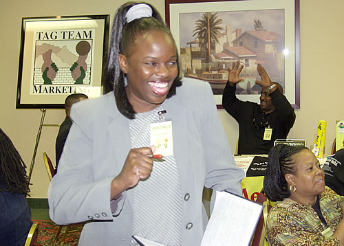 Sister enjoying the seminar, Los Angeles, California Black Business Seminar