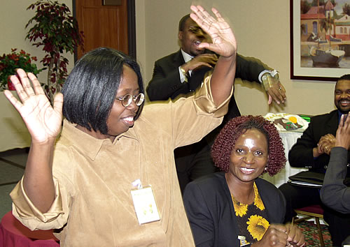 Sister enjoying the seminar, Los Angeles, California Black Business Seminar