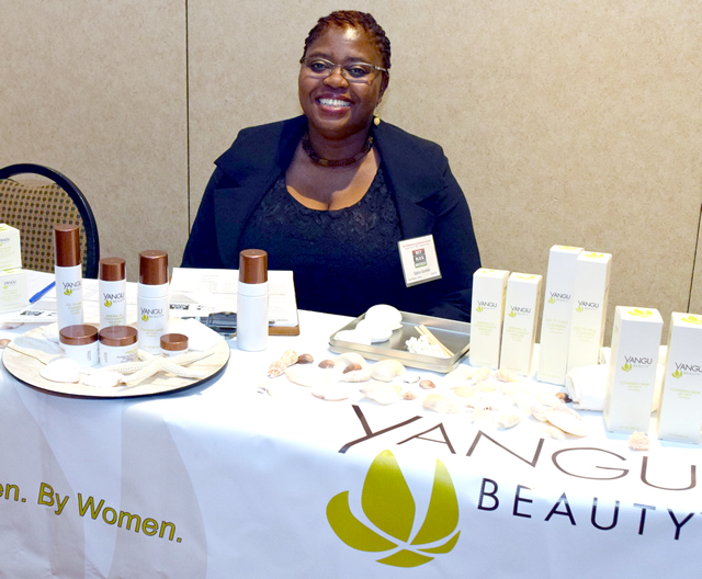 Sister Sipho Sitting at Yangu Beauty Products table