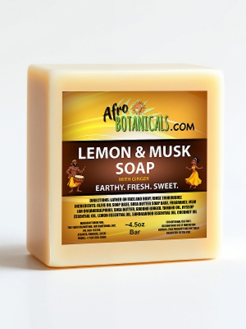 Afro Botanicals Lemon & Musk Soap (with Ginger)