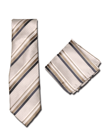 Designer Necktie & Handkerchief - Winter Wood