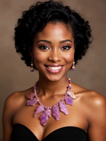 (CLOSEOUT) Motherland Necklace & Earrings - Amethyst (with Jasper Stone)