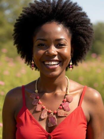 (CLOSEOUT) Motherland Necklace & Earrings - Rosé (with Jasper Stone)