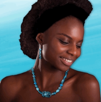 (CLOSEOUT) Azul Necklace & Earrings (with Crystal)