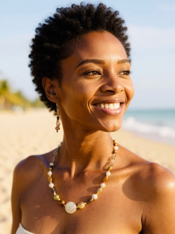 (CLOSEOUT) Le Natural’ Necklace & Earrings (with Natural Seashell)