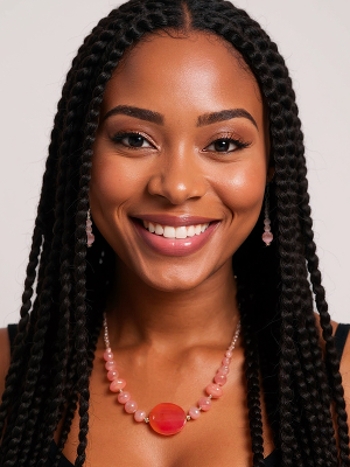 (CLOSEOUT) Love & Happiness Necklace & Earrings (w/Pink Agate & Tiger Eye)