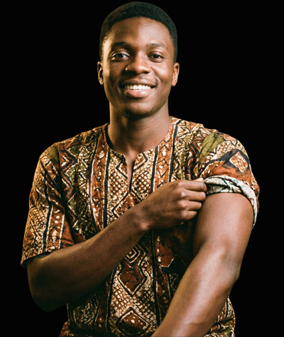 African male preparing to play