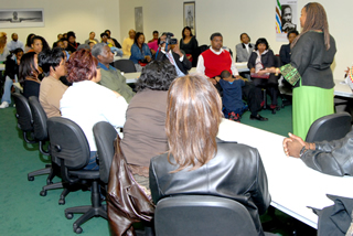 Debbie speaking to audience