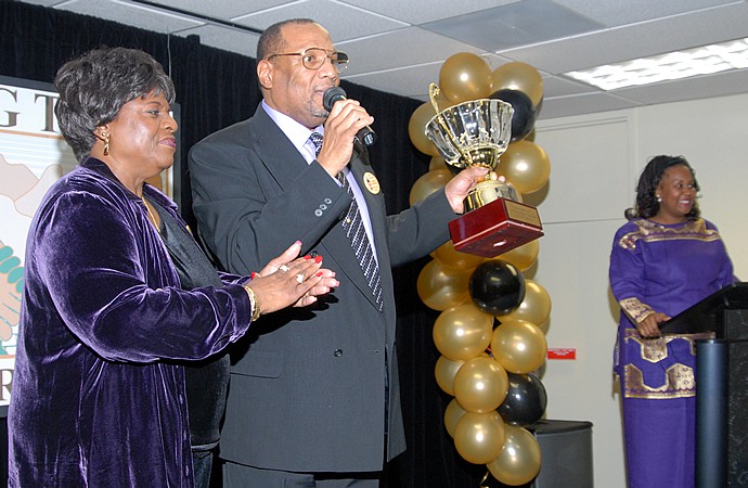 Dave Estelle Receiving TAG Award Speaking On Stage Dave Estelle Receiving TAG Award Speaking On Stage
