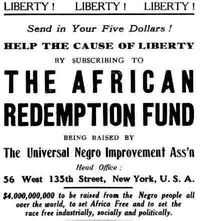 Ad for the African Redemption Fund