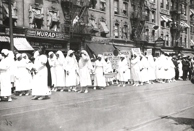 Black Cross Nurses Marching In U.N.I.A. Parade in Harlem, NY