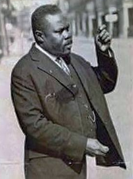 Marcus Garvey Speaking On Balcony of Ship, 1927