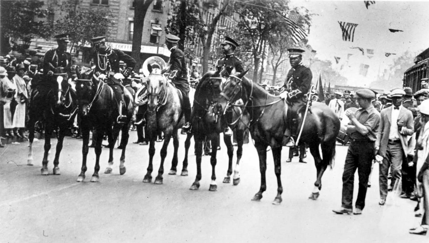 U.N.I.A. Universal African Legion on Horseback at Parade