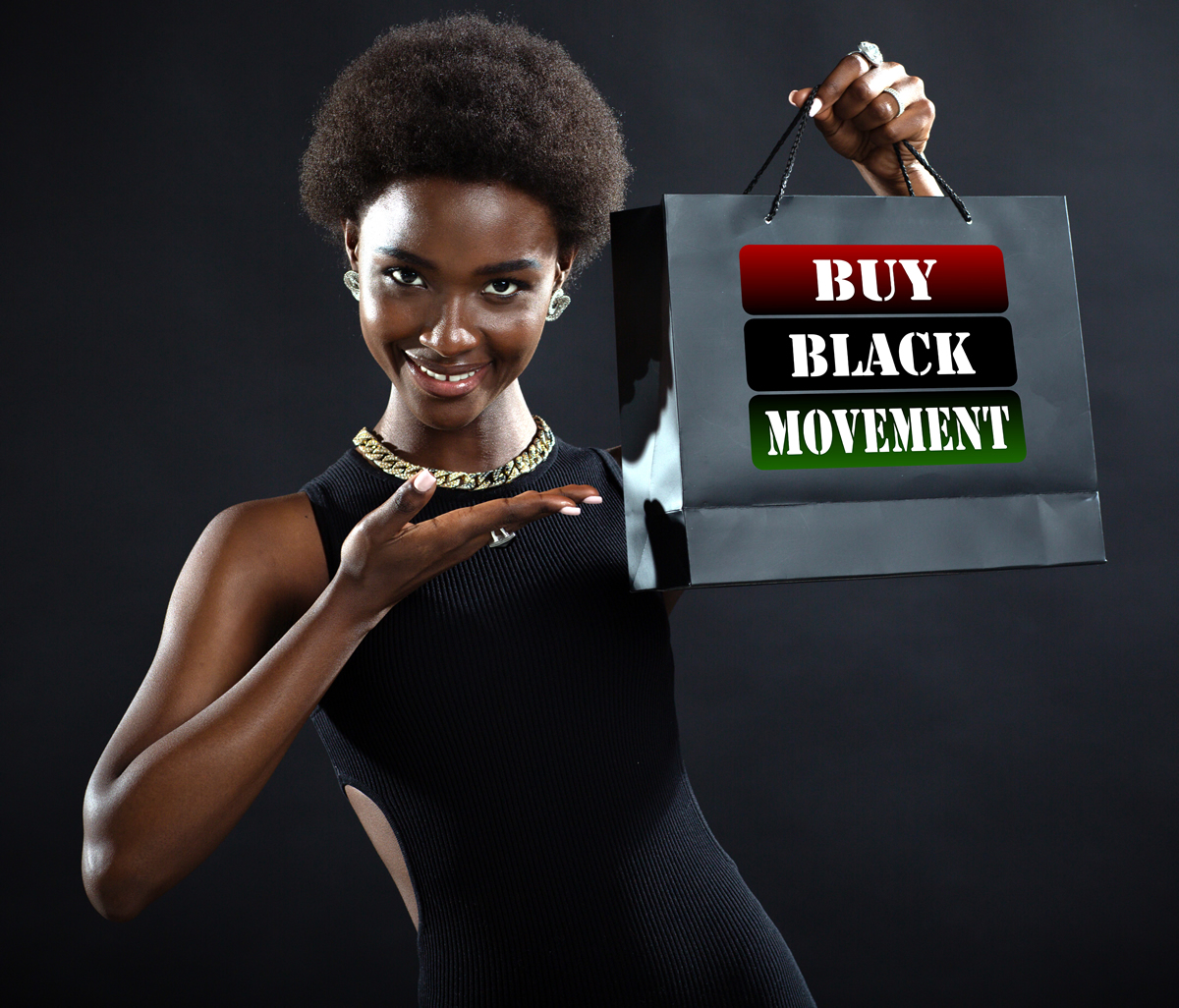 Sister Holding Buy Black Movement Shopping Bag