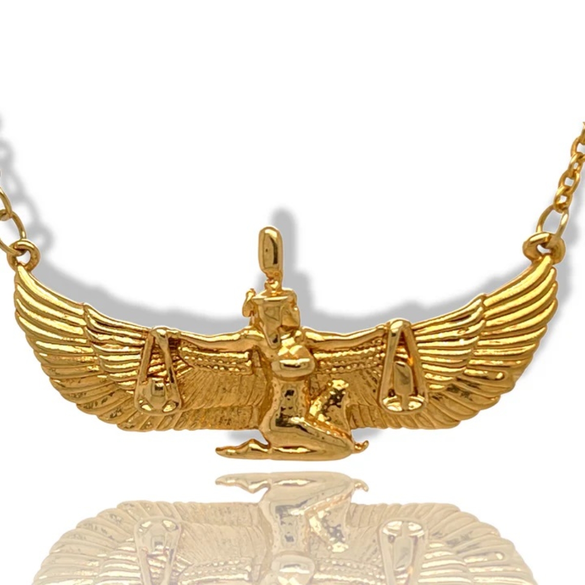 Ma'at Necklace - Gold - White Background