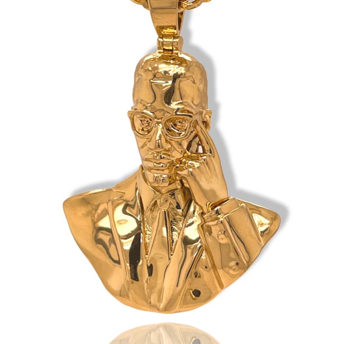 Malcolm X Chain - Front - Gold