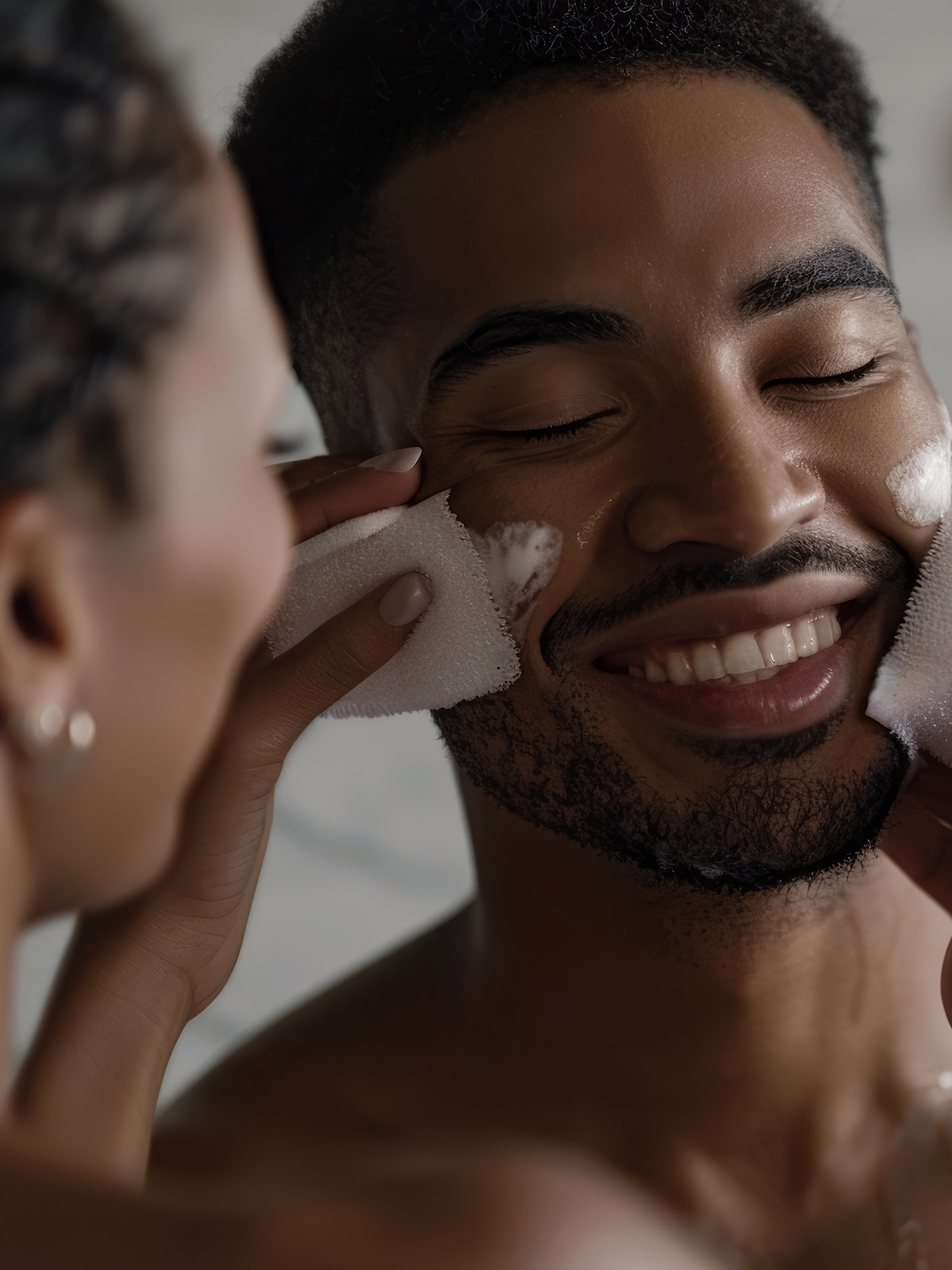 Man/woman using bentonite soap