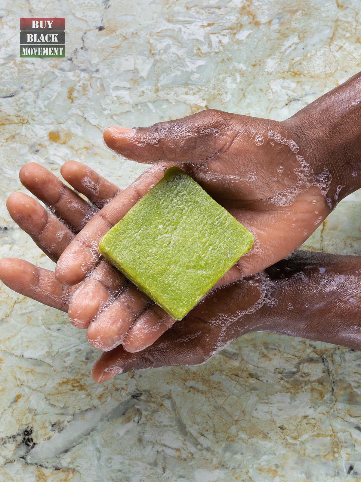 Afro Botanicals Matcha Tea Soap - Brother Washing His Hands