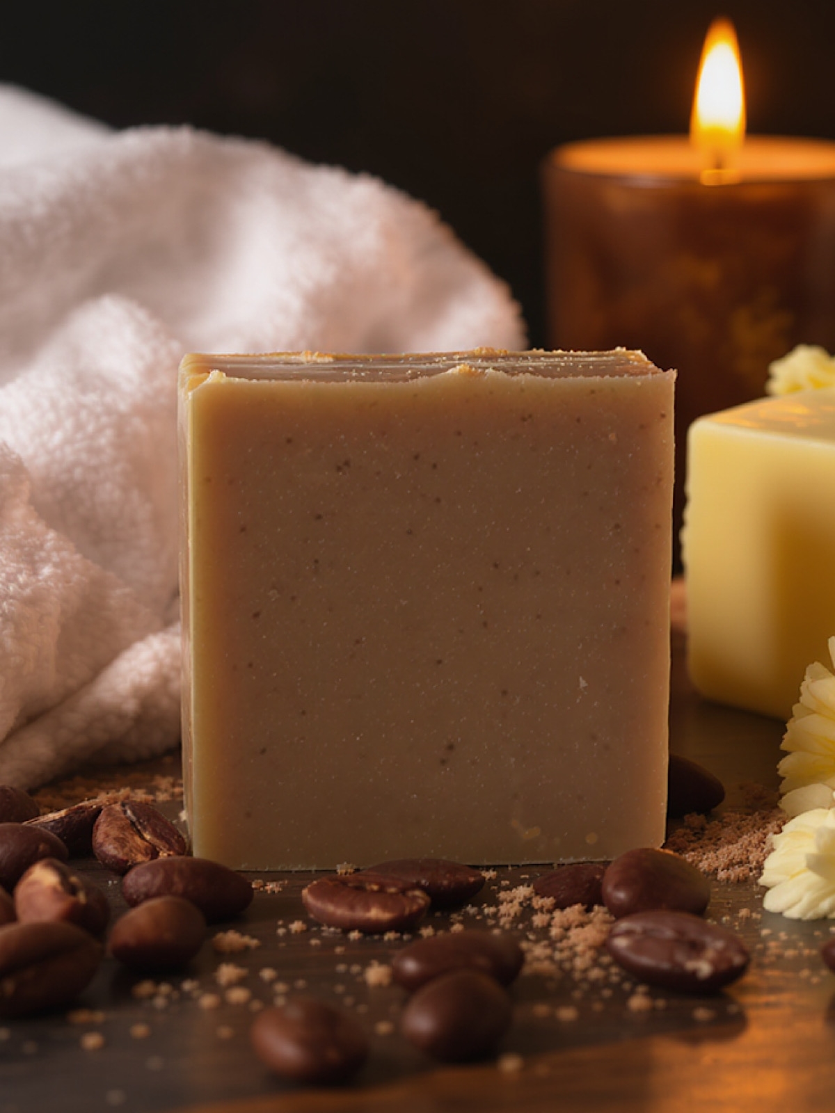 Cocoa butter soap - staged