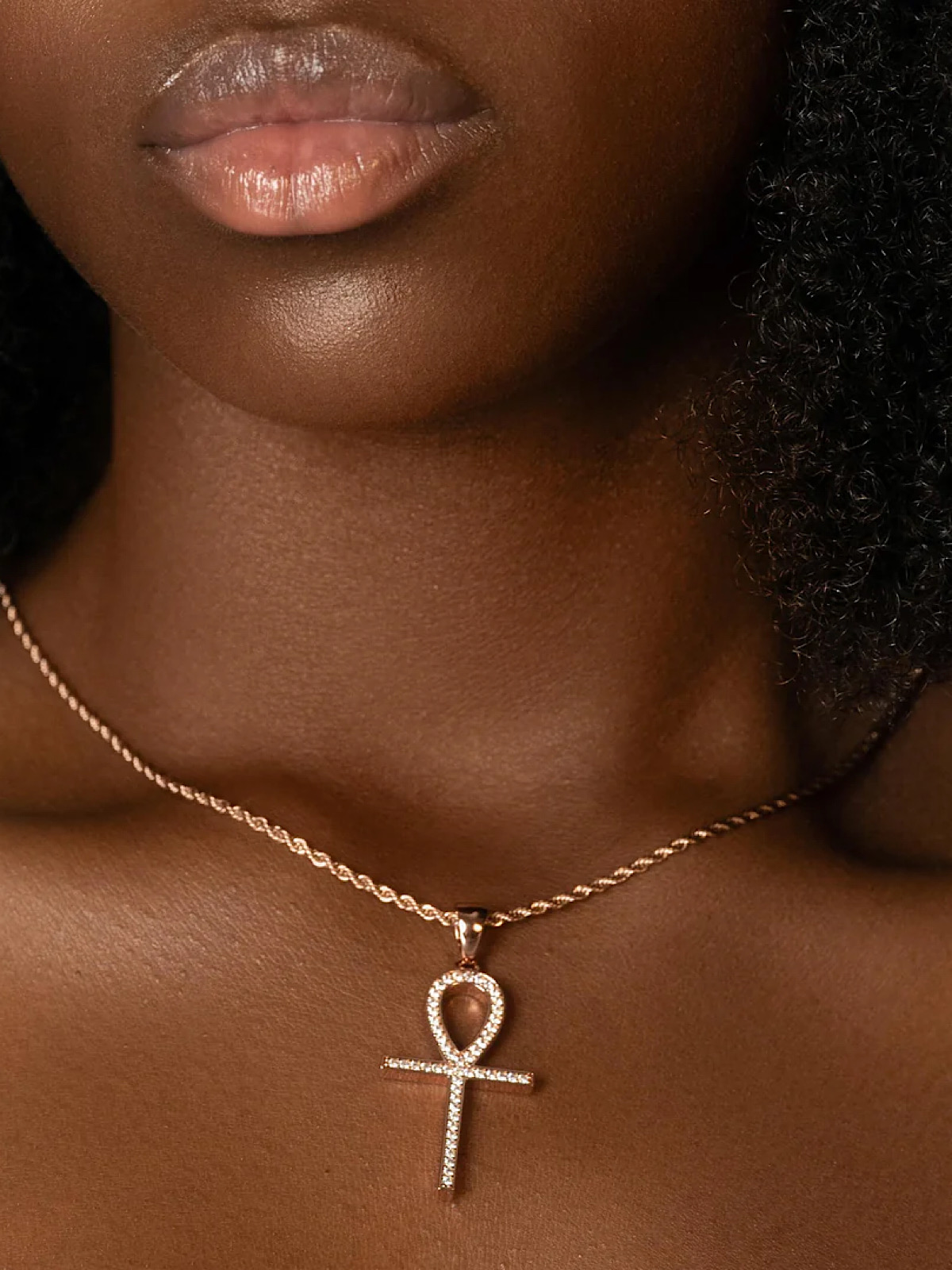 Ancient Aura - Dainty Ankh Chain - Sister Wearing