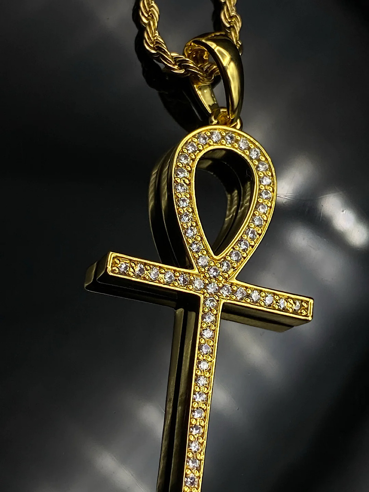 Ancient Aura - Dainty Ankh Chain - Black Background 2