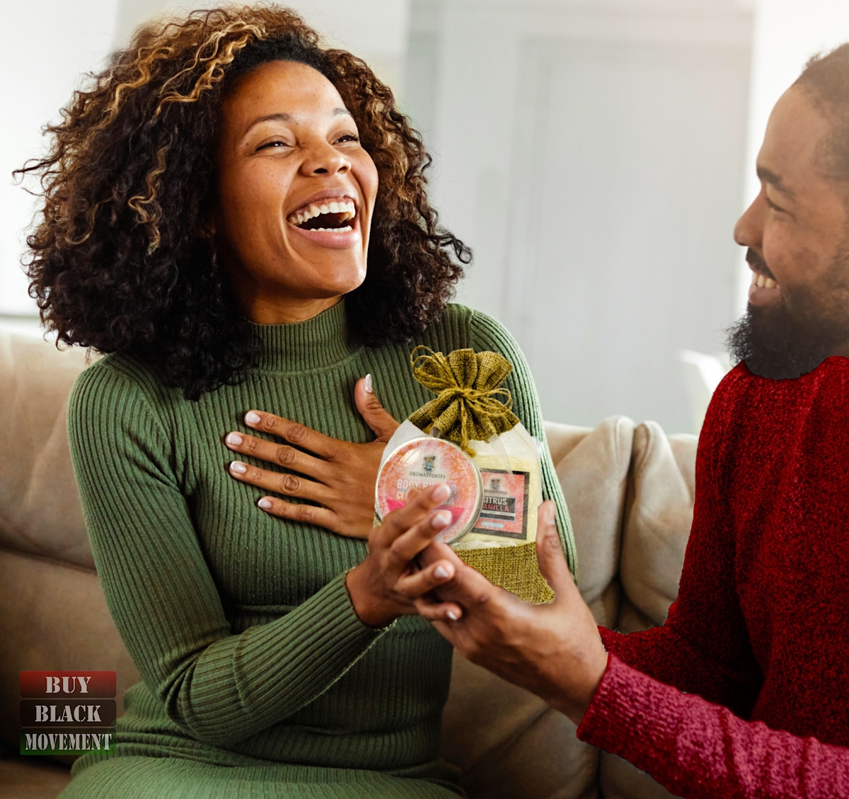 Woman receiving gift