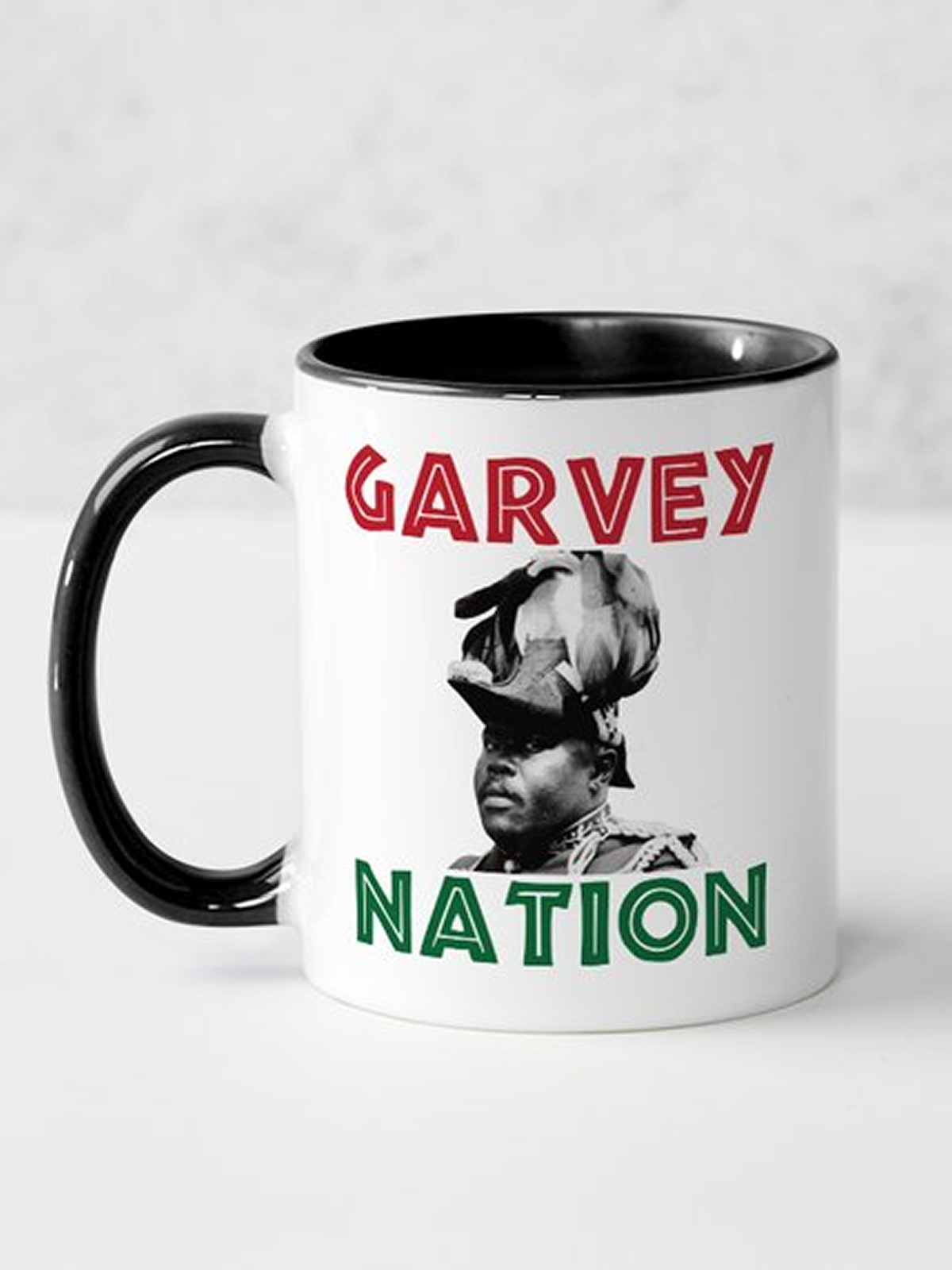 Garvey Nation Mug - Marcus Garvey Face - Counter - Handle Left