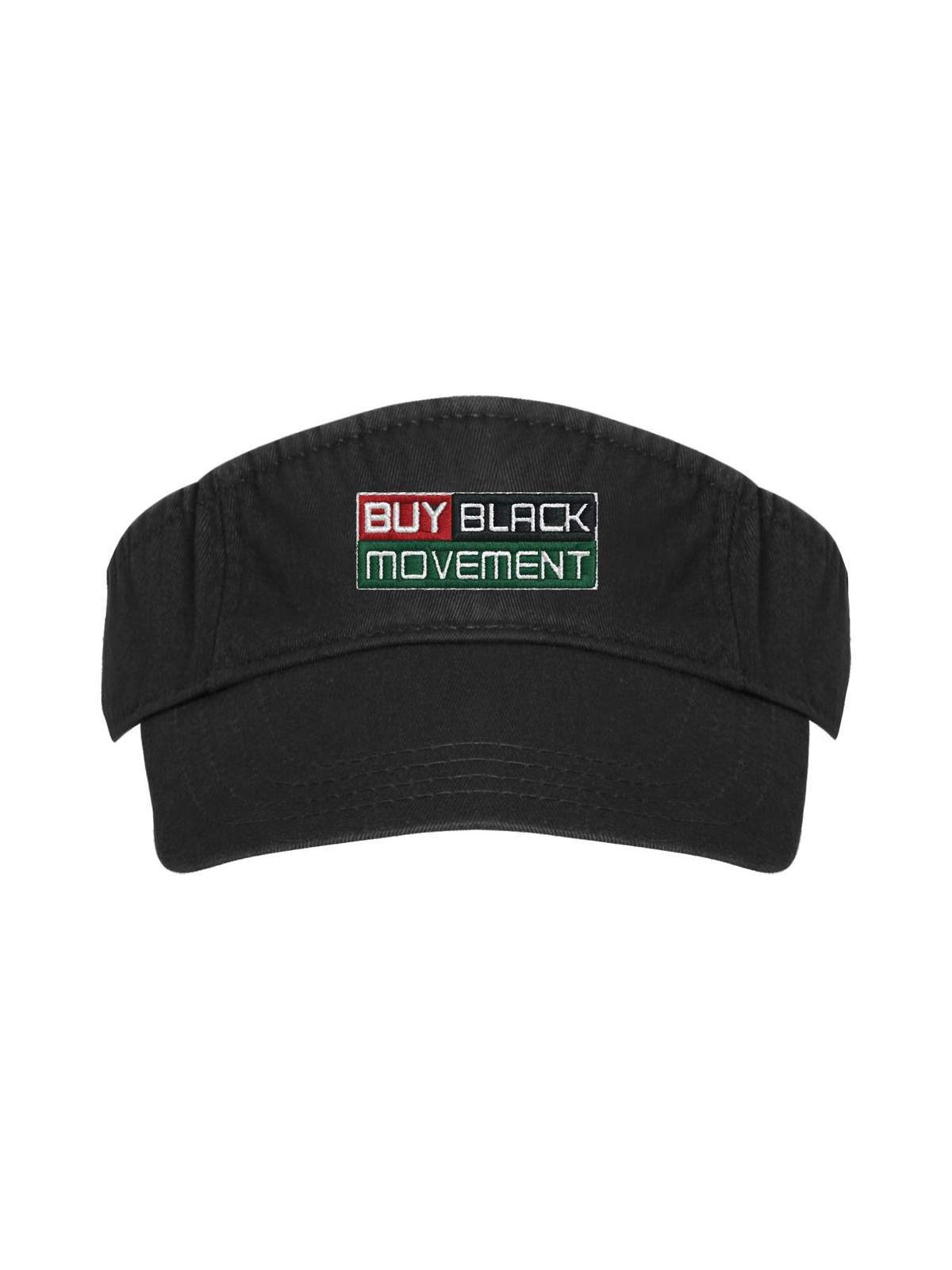 Buy Black Movement Embroidered Visor Front - White Border