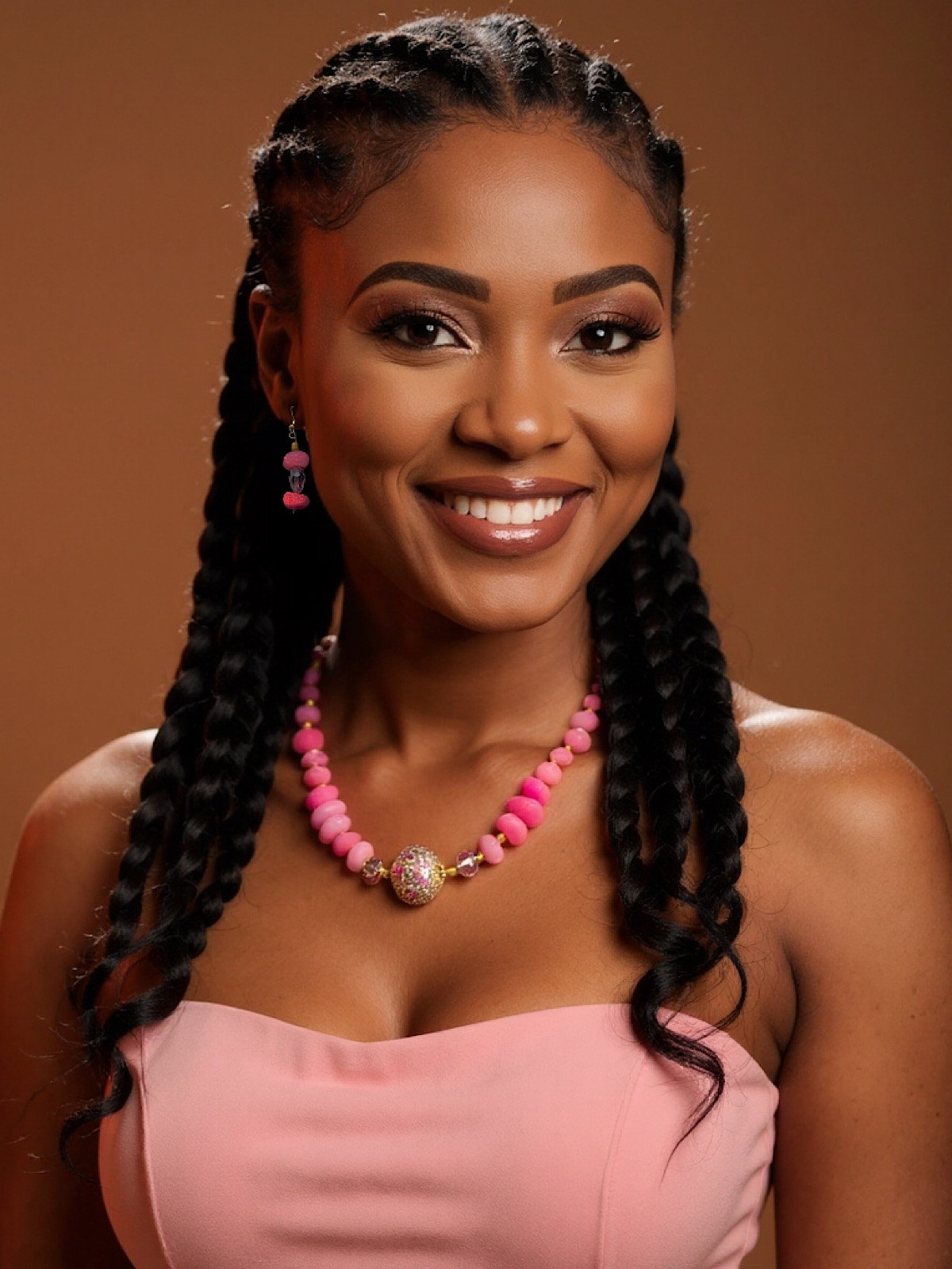 Woman wearing necklace